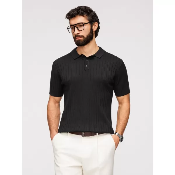  Tricou polo pentru bărbați OMBRE OM-POSS-0180 NEGRU 