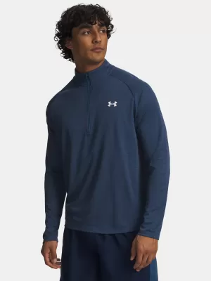 Tricou pentru bărbați UNDER ARMOUR UA TECH TEXTURED 1/2 ZIP 1382797-498 ALBASTRU