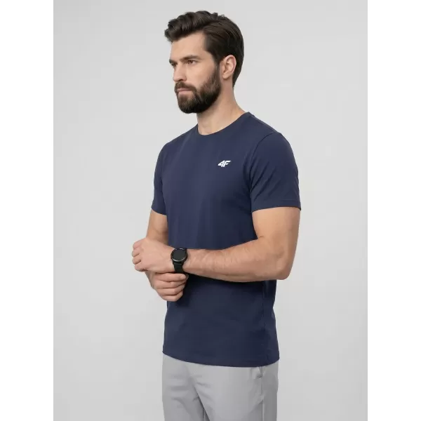  Tricou pentru bărbați 4F WAW25TTSHM2373 DENIM 