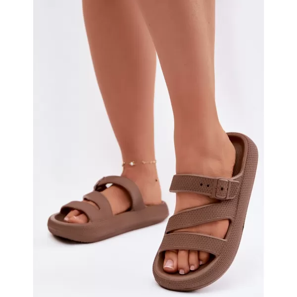  Papuci de damă BIG STAR SHOES 42155-19 MARO/BEJ 