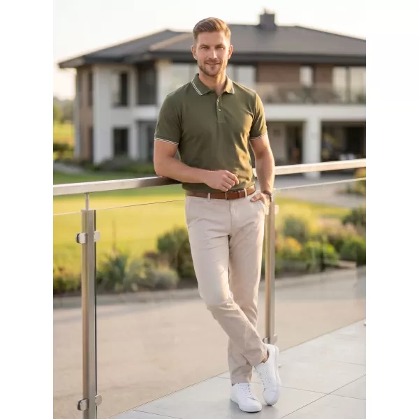  Tricou pentru bărbați cu guler MALFINI FOCUS 232 MILITAR 