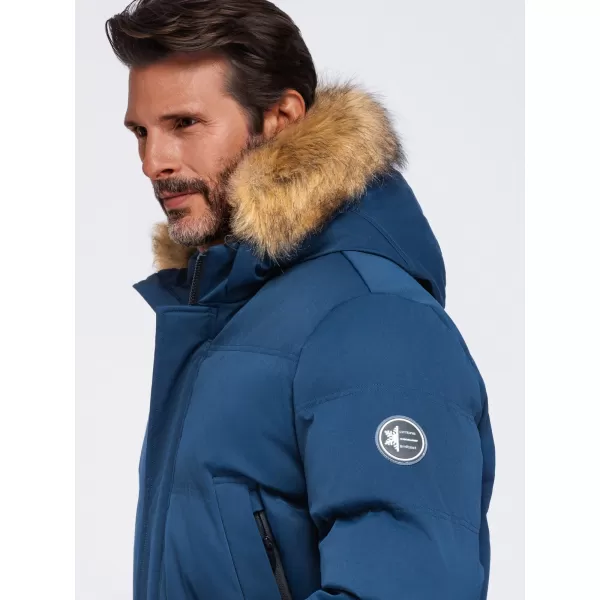  Parka pentru bărbați OMBRE OM-JALJ-0310 ALBASTRU MARIN 