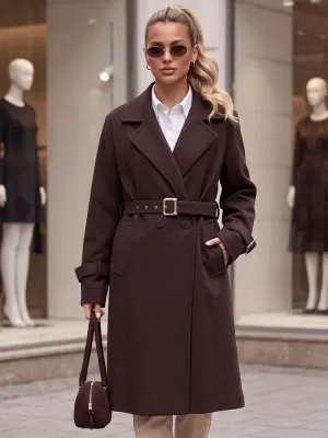 Palton de damă DSTREET NY0794 MARO