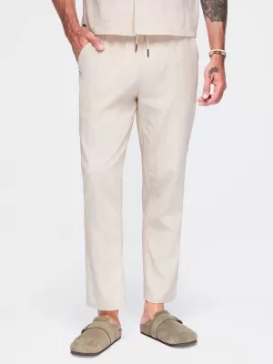 Pantaloni pentru bărbați OMBRE OM-PACP-0312 CREMĂ
