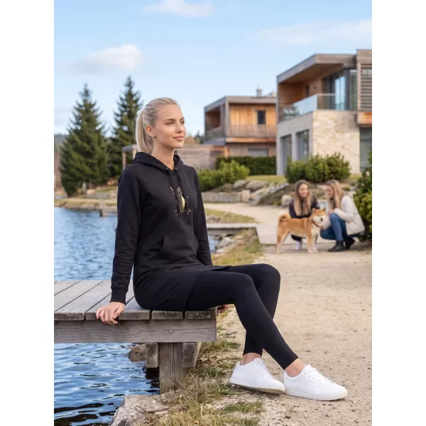  Hanorac prelungit dama ALTISPORT ALW091419 NEGRU SI AURIU 