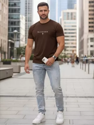 Tricou pentru bărbați DSTREET NX5124R-CH MARO