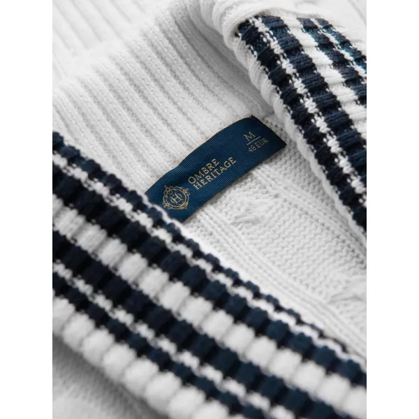  Cardigan pentru bărbați OMBRE OM-SWCD-0196 ALB 