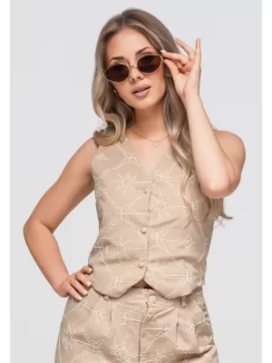 Palton de damă OMBRE OW-VE-E0009 TAUPE