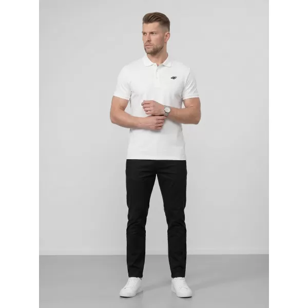  Tricou pentru bărbați cu guler 4F WMM00TPTSM0770 ALB 
