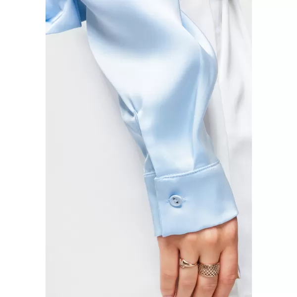  Cămașă de damă OMBRE OW-SH-E0059 ALBASTRU 