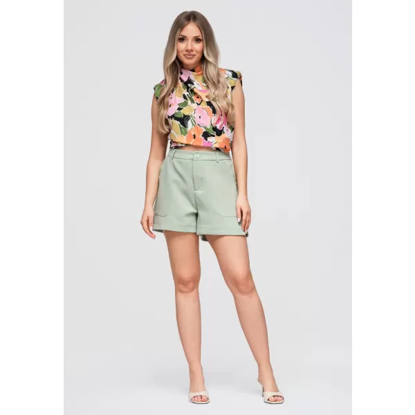  Pantaloni scurți de damă OMBRE OW-ST-E0009 VERDE DESCHIS 