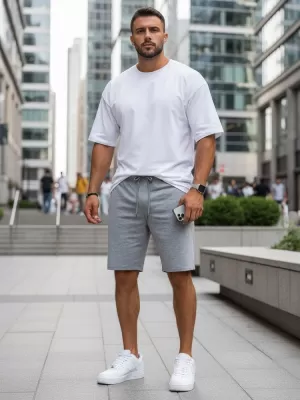 Pantaloni scurți pentru bărbați DSTREET SX2277 GRI DESCHIS
