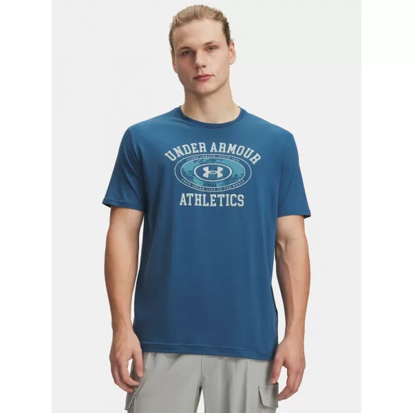  Tricou pentru bărbați UNDER ARMOUR M 60/40S ARMOR GLOBE SS 6009261-498 ALBASTRU 