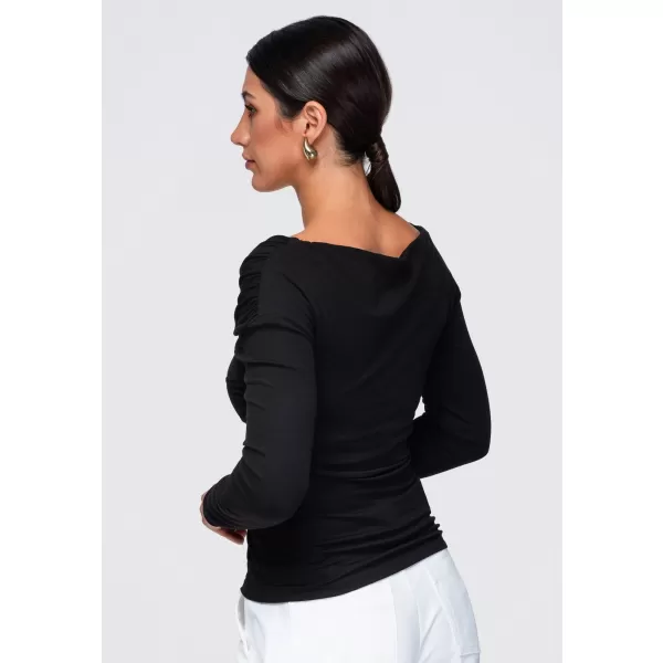  Bluza de dama OMBRE OW-TS-E0088 NEGRU 