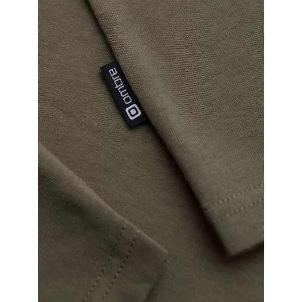  Tricou pentru bărbați OMBRE OM-LSBL-0143 MĂSLINE ÎNCHISE 