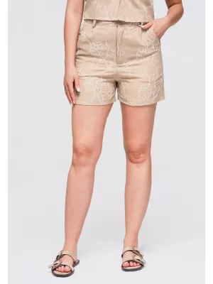 Pantaloni scurți de damă OMBRE OW-ST-E0020 BEJ