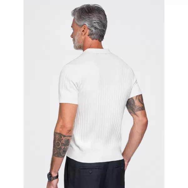  Tricou polo pentru bărbați OMBRE OM-POSS-0180 APROAPE ALB 