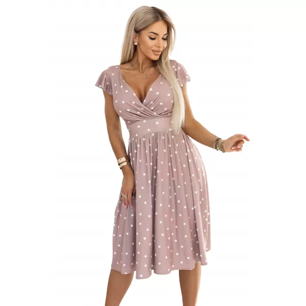  Rochie NUMOCO MATILDE 425-16 BEJ CU BULINE 