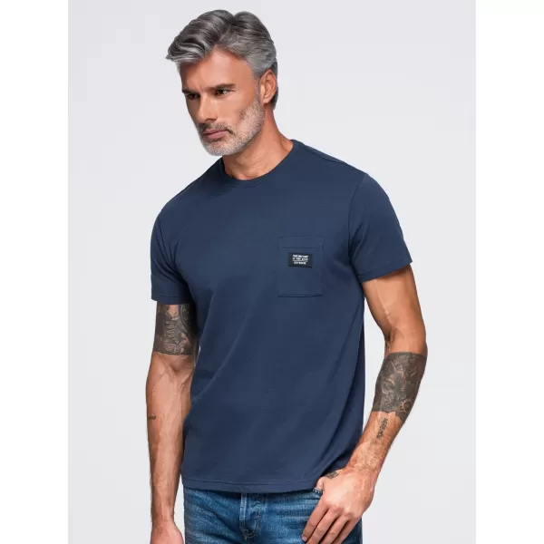  Tricou pentru bărbați OMBRE OM-TSCT-0305 ALBASTRU MARIN 