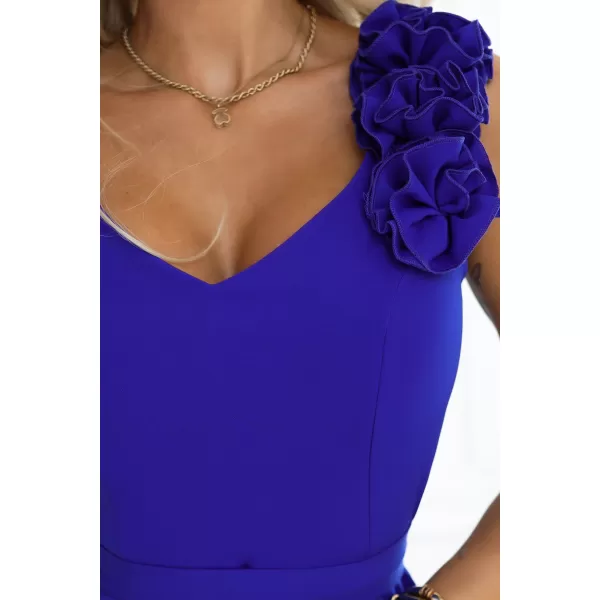  Rochie de femei NUMOCO 643-8 ALBASTRU DE FLOAREA DE COLT 