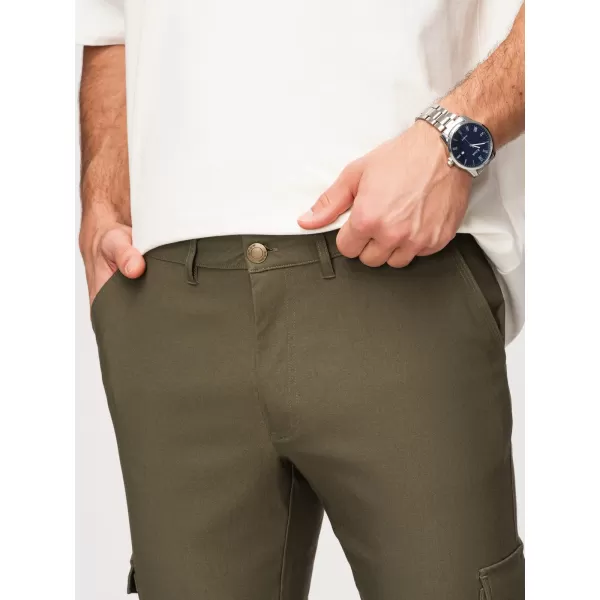  Pantaloni pentru bărbați OMBRE P1515 VERDE MĂSLINIU ÎNCHIS 