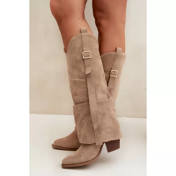  Cizme de dama BOTO 7699A KAKI 