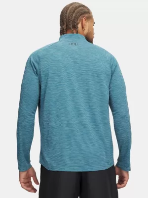 Tricou pentru bărbați UNDER ARMOUR TECH TEXTURED 1/2 ZIP 1382797-466 ALBASTRU
