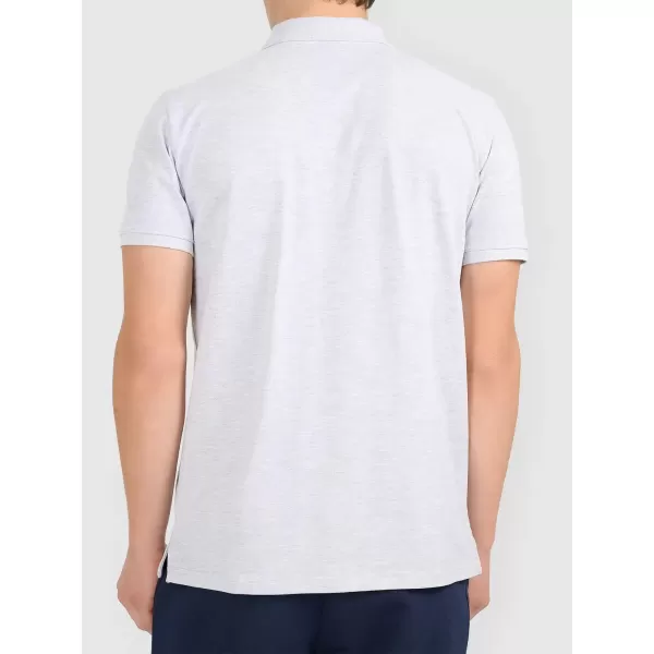  Tricou pentru bărbați cu guler 4F WMM00TPTSM0771 MELANGE GRI DESCHIS RECE 