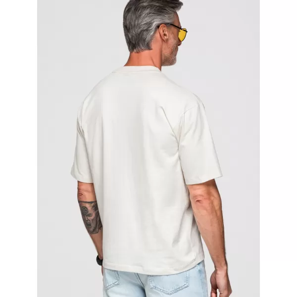  Tricou pentru bărbați OMBRE OM-TSCT-0275 APROAPE ALB 