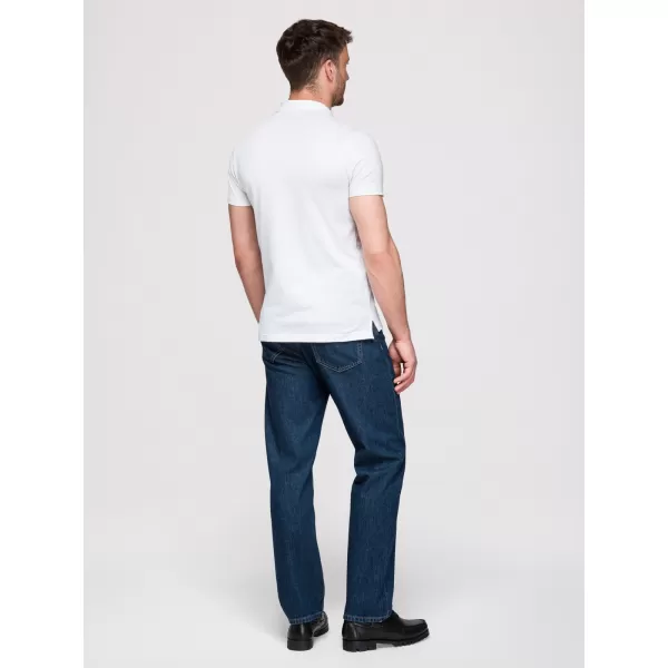 Tricou pentru bărbați cu guler OMBRE OM-POBS-0171 ALB/MARO/ALBASTRU ÎNCHIS 