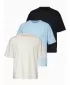 Tricou pentru bărbați OMBRE OM-TSBC-0291 NEGRU/ALBASTRU DESCHIS/ALB APROAPE