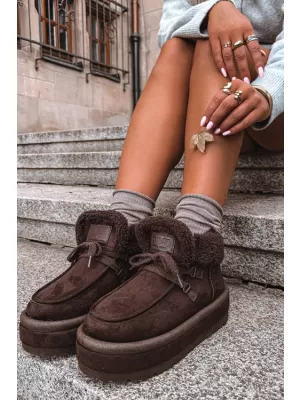 Pantofi de dama BIG STAR SHOES UU274214 UMBRE MARO/BEJ