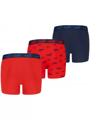 Boxeri pentru copii PUMA ELEMENTS BOYS LOGO PRINT BOXERS 3P 93896803 ROȘU/BLEUMARIN