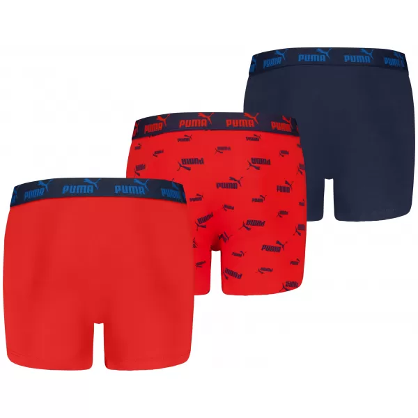  Boxeri pentru copii PUMA ELEMENTS BOYS LOGO PRINT BOXERS 3P 93896803 ROȘU/BLEUMARIN 
