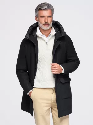 Parka pentru bărbați OMBRE OM-COWC-0161 NEGRU