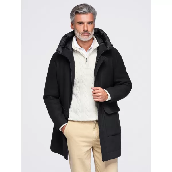  Parka pentru bărbați OMBRE OM-COWC-0161 NEGRU 