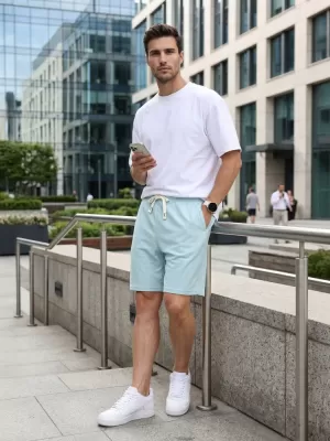 Pantaloni scurți pentru bărbați DSTREET SX2631 ALBASTRU DESCHIS