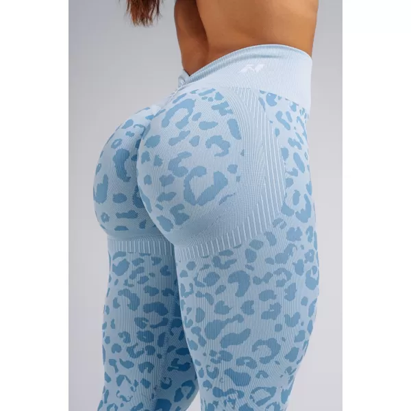  Jambiere compresive push-up cu imprimeu leopard NEBBIA PRIMAL 849 LEOPARD ALBASTRU 