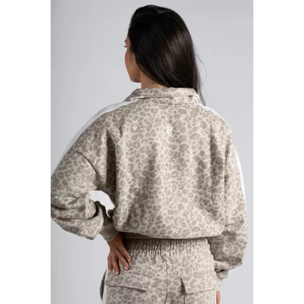  Hanorac cu jumătate de fermoar cu imprimeu leopard NEBBIA PRIMAL 866 LEOPARD CREM 