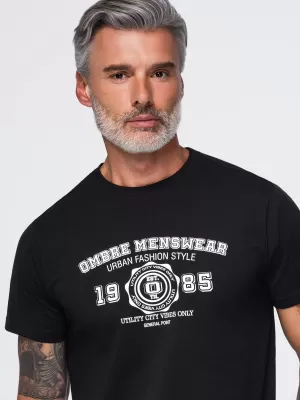 Tricou pentru bărbați OMBRE OM-TSPT-0297 NEGRU