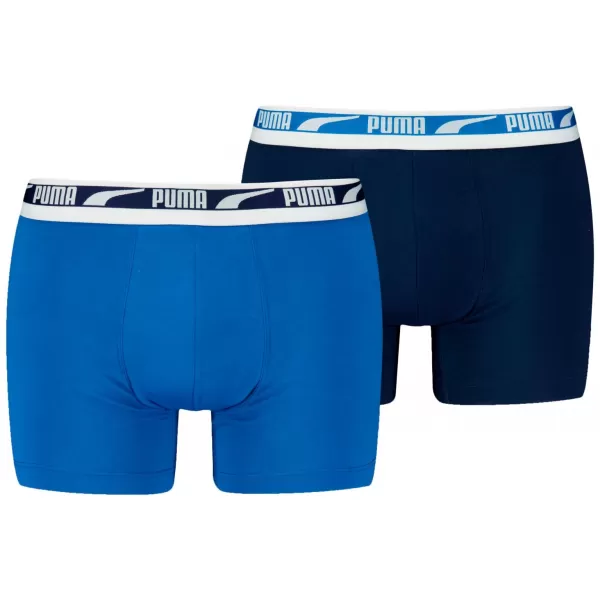  Boxeri pentru bărbați PUMA MEN EVERYDAY MULTI LOGO BOXER 2P 93832504 COMBINAȚIE ALBASTRĂ 