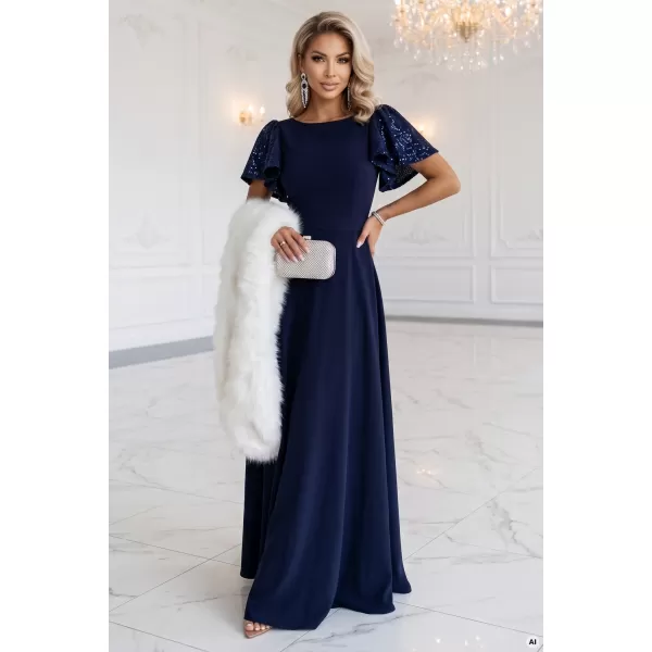  Rochie NUMOCO 694-4 ALBASTRU ÎNCHIS 
