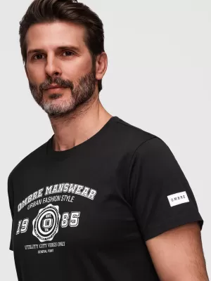 Tricou pentru bărbați OMBRE OM-TSPT-0269 NEGRU