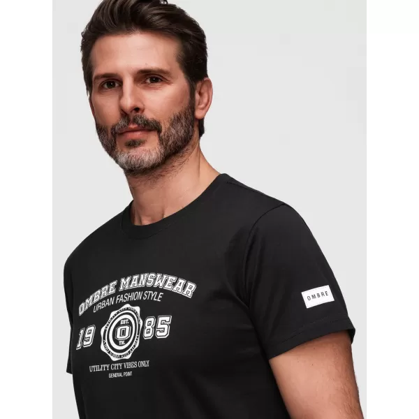  Tricou pentru bărbați OMBRE OM-TSPT-0269 NEGRU 
