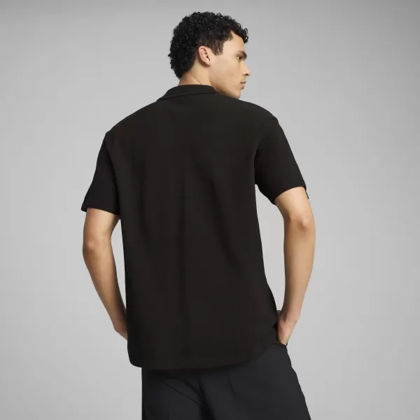  Tricou pentru bărbați cu guler PUMA WARDROBE ESS PIQUE RELAXED POLO 62965701 PUMA NEGRU 