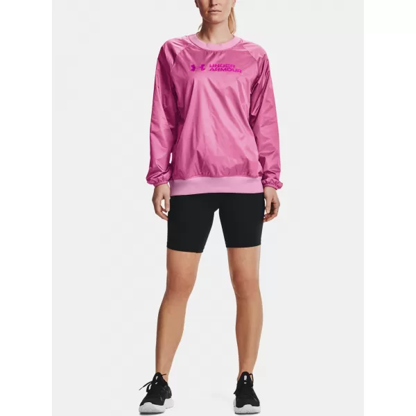  Hanorac de dama UNDER ARMOUR RECOVER STORM WOVEN SHINE CREW 1364012-680 ROZ 