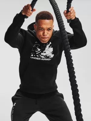 Hanorac pentru bărbați UNDER ARMOUR RIVAL FLEECE BOX LOGO HD 1357095-001 NEGRU