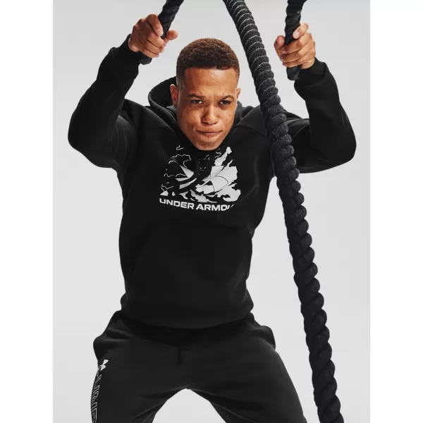  Hanorac pentru bărbați UNDER ARMOUR RIVAL FLEECE BOX LOGO HD 1357095-001 NEGRU 