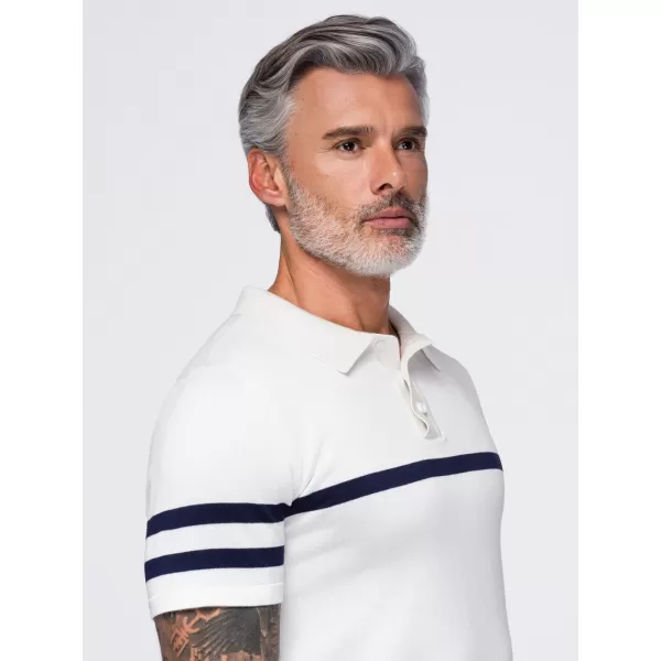  Tricou polo pentru bărbați OMBRE OM-POSS-0177 ALB 