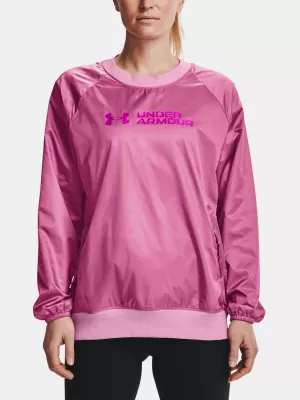 Hanorac de dama UNDER ARMOUR RECOVER STORM WOVEN SHINE CREW 1364012-680 ROZ